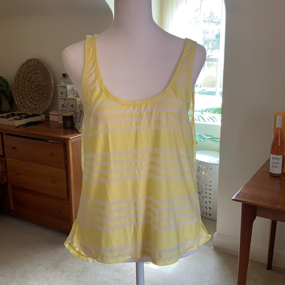 Lululemon Yellow Stripped Tank